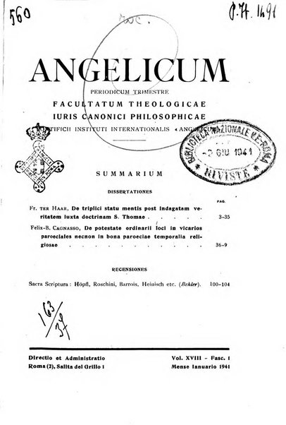 Angelicum periodicum trimestre