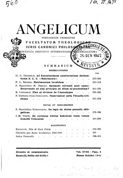 Angelicum periodicum trimestre