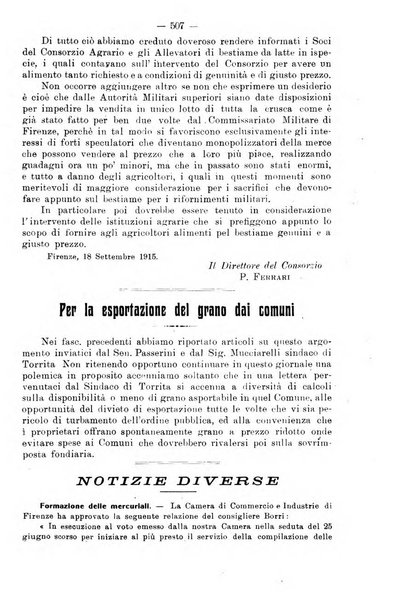 L'agricoltura toscana organo ufficiale per le principali istituzioni agrarie delle provincie di Firenze e di Arezzo