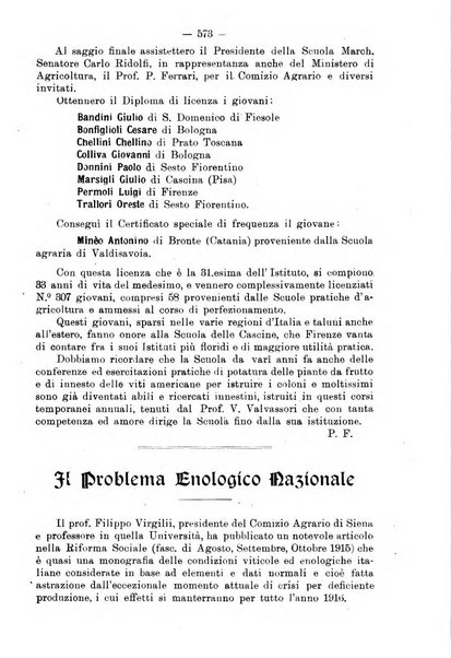 L'agricoltura toscana organo ufficiale per le principali istituzioni agrarie delle provincie di Firenze e di Arezzo