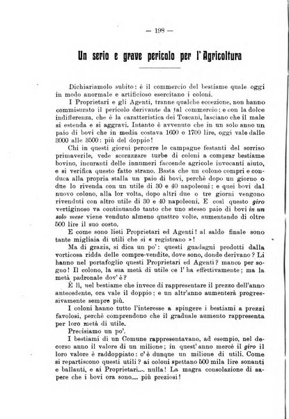 L'agricoltura toscana organo ufficiale per le principali istituzioni agrarie delle provincie di Firenze e di Arezzo