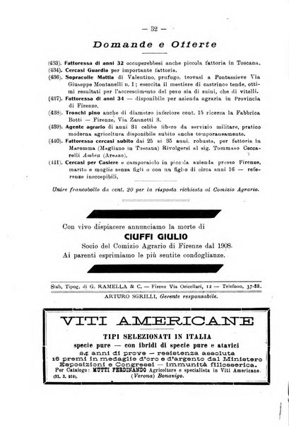 L'agricoltura toscana organo ufficiale per le principali istituzioni agrarie delle provincie di Firenze e di Arezzo