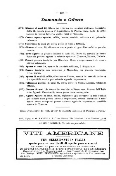 L'agricoltura toscana organo ufficiale per le principali istituzioni agrarie delle provincie di Firenze e di Arezzo