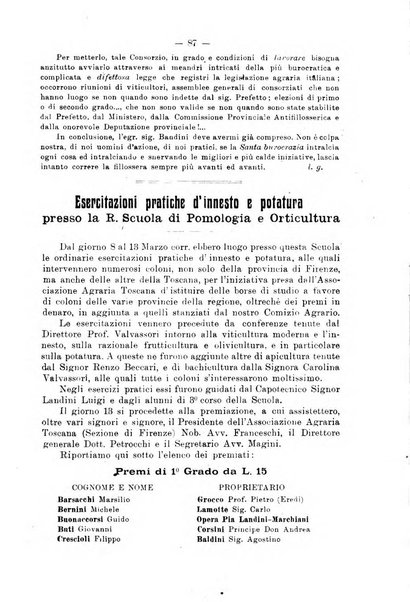 L'agricoltura toscana organo ufficiale per le principali istituzioni agrarie delle provincie di Firenze e di Arezzo