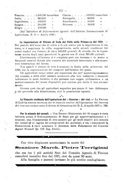 L'agricoltura toscana organo ufficiale per le principali istituzioni agrarie delle provincie di Firenze e di Arezzo