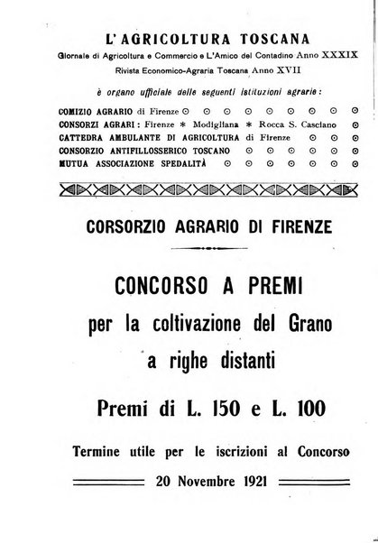 L'agricoltura toscana organo ufficiale per le principali istituzioni agrarie delle provincie di Firenze e di Arezzo