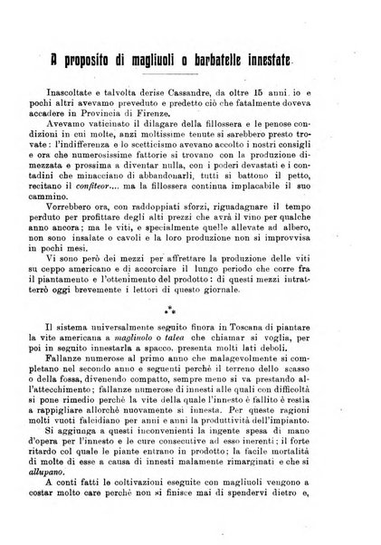 L'agricoltura toscana organo ufficiale per le principali istituzioni agrarie delle provincie di Firenze e di Arezzo