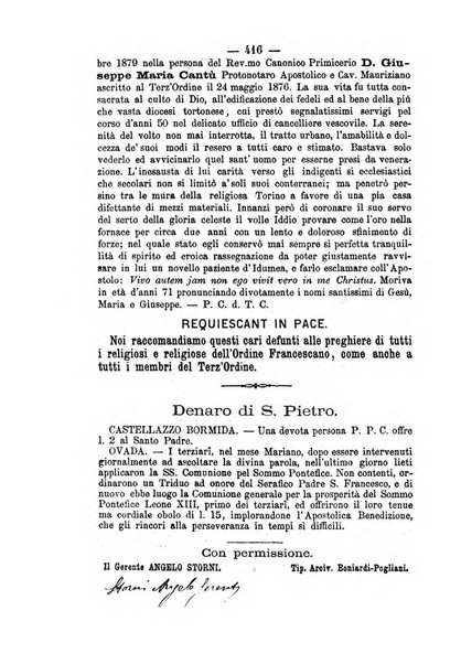 Annali francescani periodico religioso dedicato agli iscritti del Terz'ordine