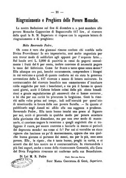 Annali francescani periodico religioso dedicato agli iscritti del Terz'ordine