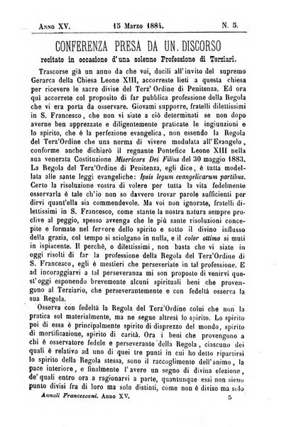 Annali francescani periodico religioso dedicato agli iscritti del Terz'ordine