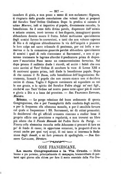 Annali francescani periodico religioso dedicato agli iscritti del Terz'ordine