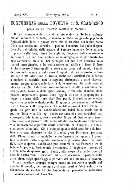 Annali francescani periodico religioso dedicato agli iscritti del Terz'ordine