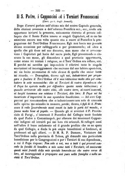 Annali francescani periodico religioso dedicato agli iscritti del Terz'ordine