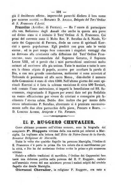 Annali francescani periodico religioso dedicato agli iscritti del Terz'ordine