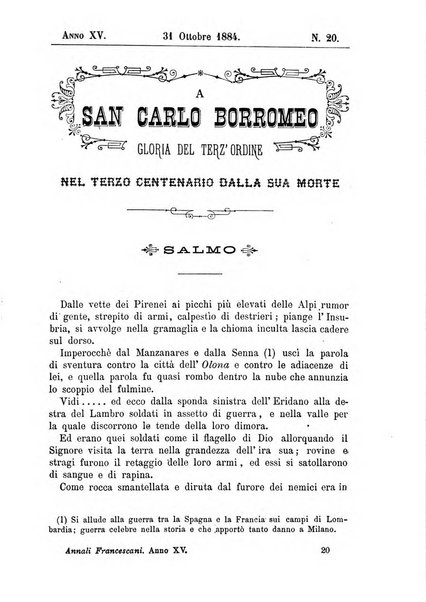 Annali francescani periodico religioso dedicato agli iscritti del Terz'ordine