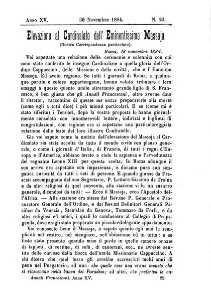 Annali francescani periodico religioso dedicato agli iscritti del Terz'ordine