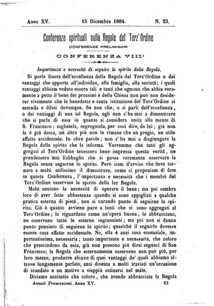 Annali francescani periodico religioso dedicato agli iscritti del Terz'ordine