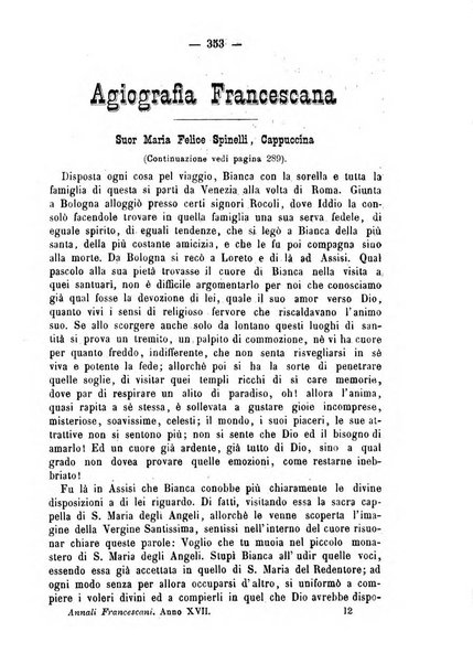 Annali francescani periodico religioso dedicato agli iscritti del Terz'ordine