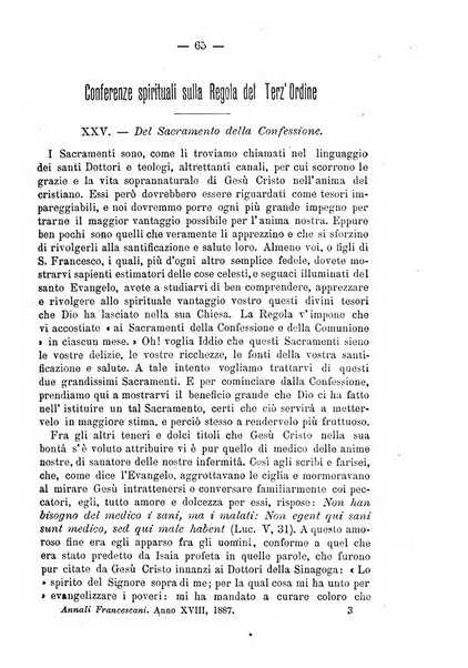 Annali francescani periodico religioso dedicato agli iscritti del Terz'ordine