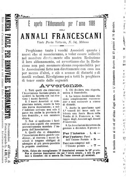 Annali francescani periodico religioso dedicato agli iscritti del Terz'ordine