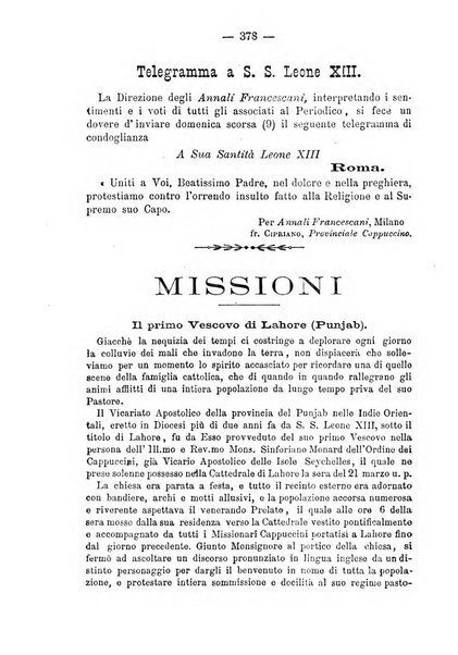 Annali francescani periodico religioso dedicato agli iscritti del Terz'ordine