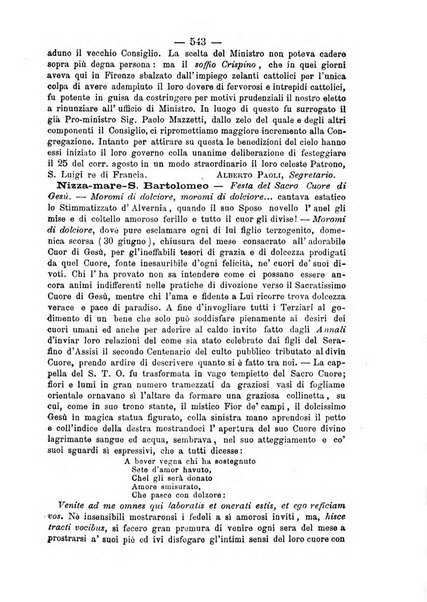 Annali francescani periodico religioso dedicato agli iscritti del Terz'ordine