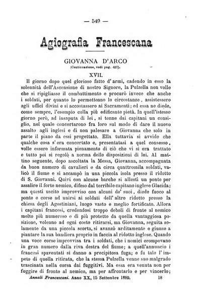 Annali francescani periodico religioso dedicato agli iscritti del Terz'ordine