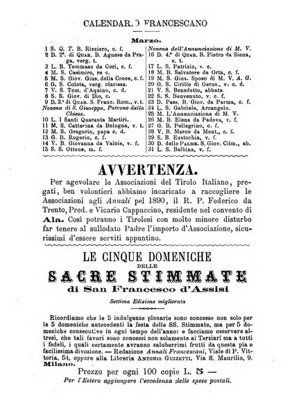 Annali francescani periodico religioso dedicato agli iscritti del Terz'ordine