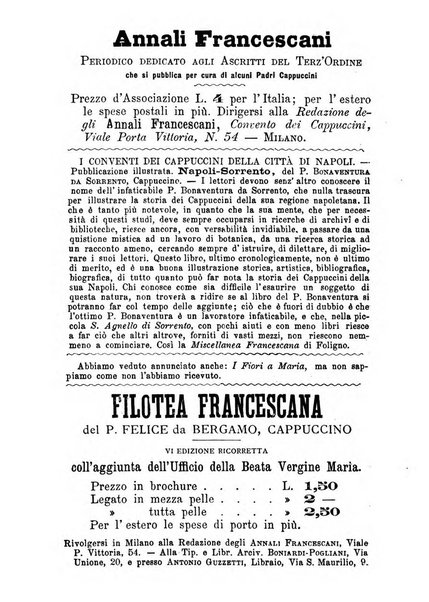 Annali francescani periodico religioso dedicato agli iscritti del Terz'ordine