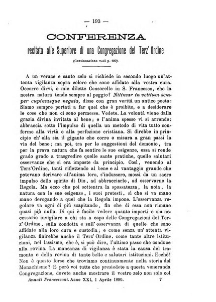 Annali francescani periodico religioso dedicato agli iscritti del Terz'ordine