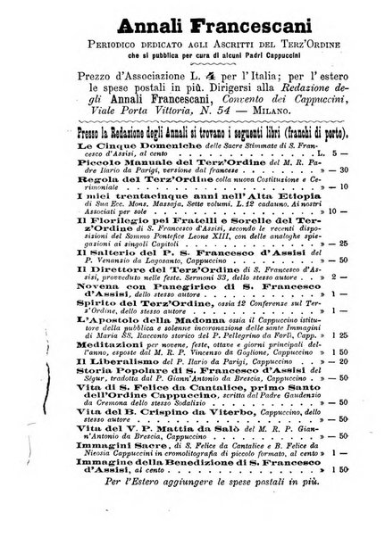 Annali francescani periodico religioso dedicato agli iscritti del Terz'ordine