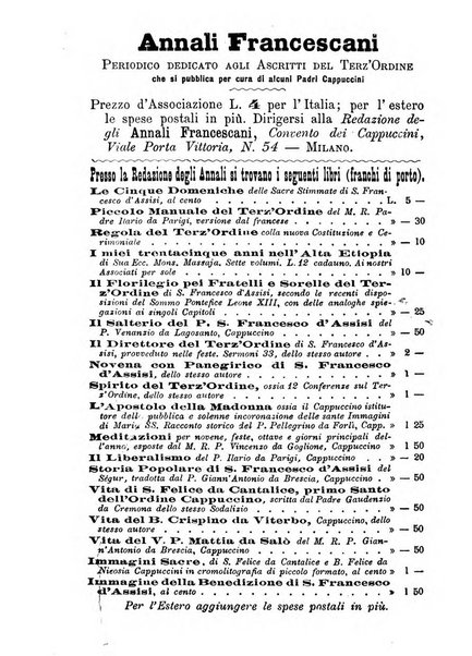 Annali francescani periodico religioso dedicato agli iscritti del Terz'ordine