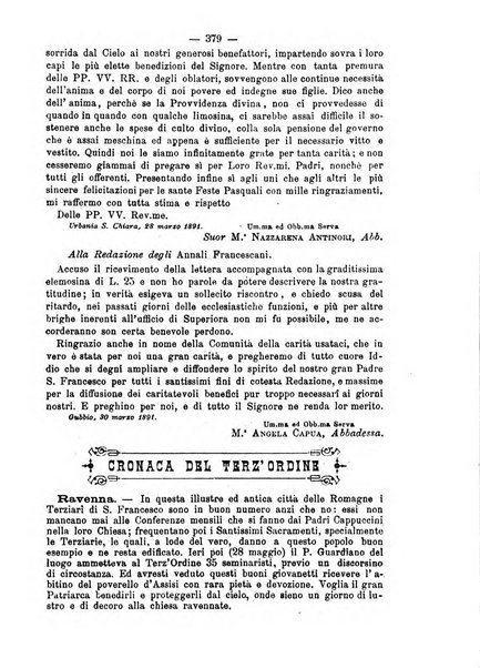 Annali francescani periodico religioso dedicato agli iscritti del Terz'ordine