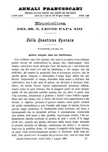 Annali francescani periodico religioso dedicato agli iscritti del Terz'ordine