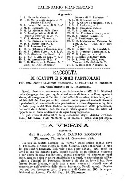 Annali francescani periodico religioso dedicato agli iscritti del Terz'ordine