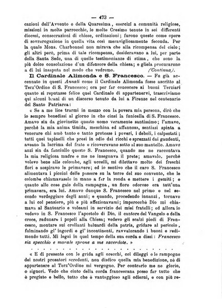 Annali francescani periodico religioso dedicato agli iscritti del Terz'ordine