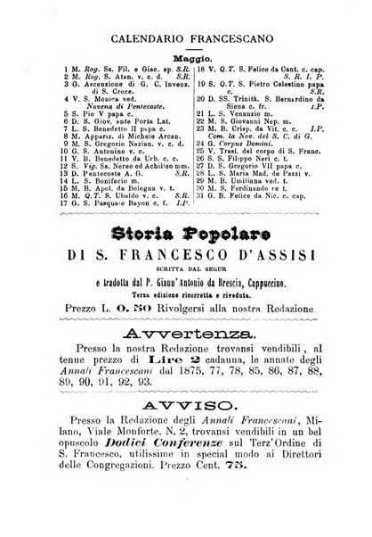 Annali francescani periodico religioso dedicato agli iscritti del Terz'ordine