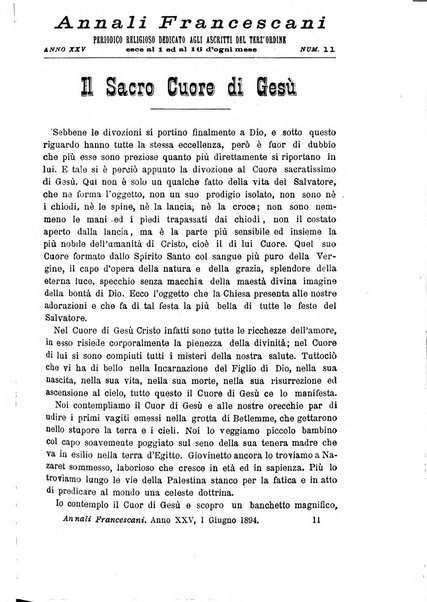 Annali francescani periodico religioso dedicato agli iscritti del Terz'ordine