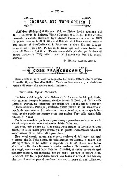 Annali francescani periodico religioso dedicato agli iscritti del Terz'ordine