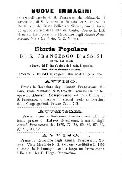 Annali francescani periodico religioso dedicato agli iscritti del Terz'ordine