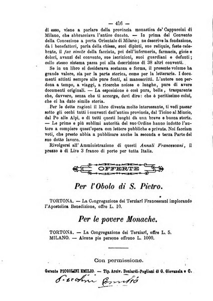 Annali francescani periodico religioso dedicato agli iscritti del Terz'ordine