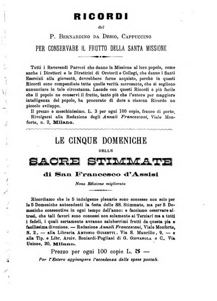 Annali francescani periodico religioso dedicato agli iscritti del Terz'ordine