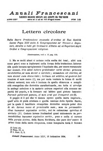 Annali francescani periodico religioso dedicato agli iscritti del Terz'ordine