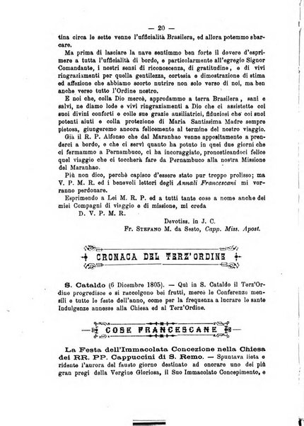 Annali francescani periodico religioso dedicato agli iscritti del Terz'ordine