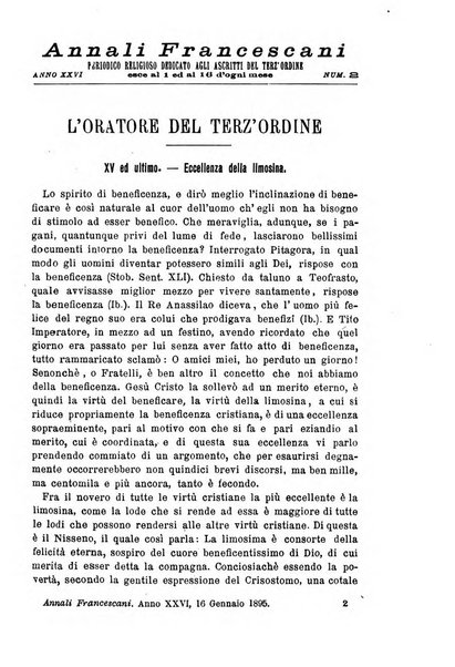 Annali francescani periodico religioso dedicato agli iscritti del Terz'ordine