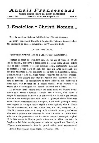 Annali francescani periodico religioso dedicato agli iscritti del Terz'ordine