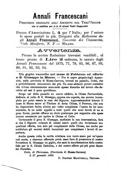 Annali francescani periodico religioso dedicato agli iscritti del Terz'ordine