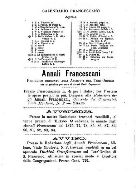 Annali francescani periodico religioso dedicato agli iscritti del Terz'ordine