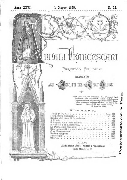 Annali francescani periodico religioso dedicato agli iscritti del Terz'ordine