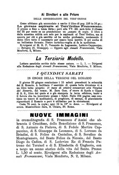 Annali francescani periodico religioso dedicato agli iscritti del Terz'ordine